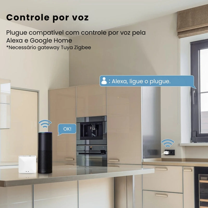 Plugue de Tomada Inteligente Zigbee 16A - Zemismart