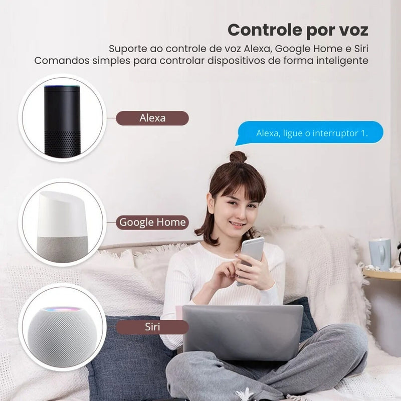 Tomada Inteligente Zigbee de 10A com 2 Interruptores de Luz - Zemismart