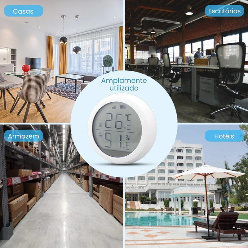 Sensor de Temperatura e Umidade Zigbee com Display LCD - Zemismart