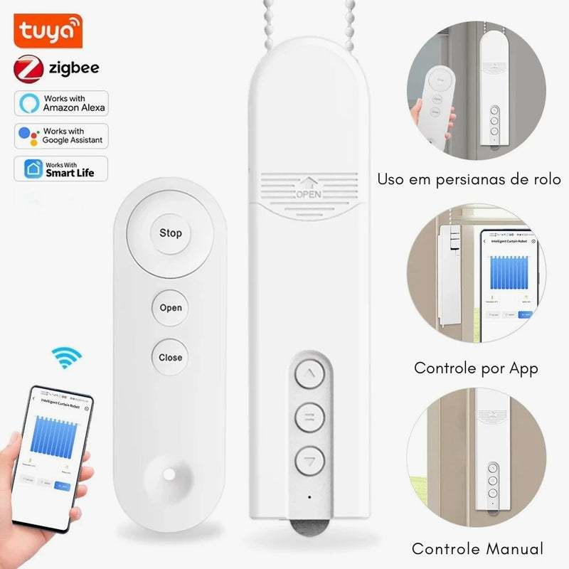 Motor Inteligente para Persiana Tuya Wi-Fi/ZigBee
