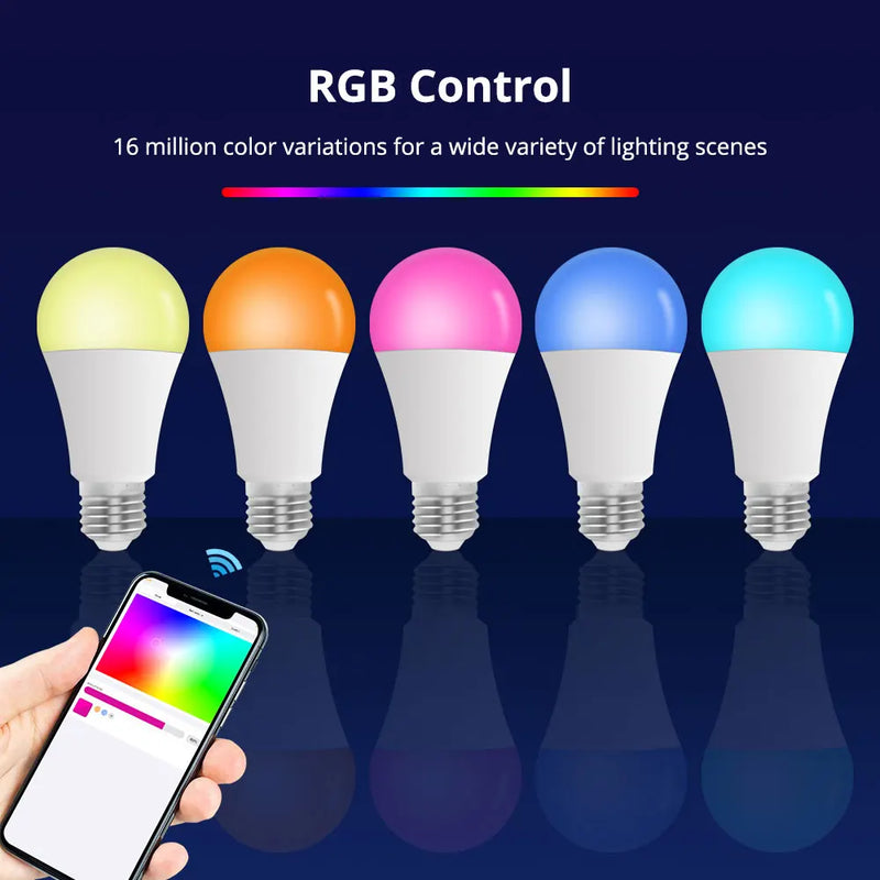 Lâmpada LED inteligente RGBCW E27 de 9W dimerizável Matter sobre Wi-Fi - Zemismart