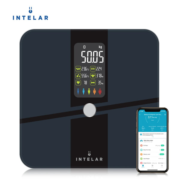 Balança de bioimpedância e peso corporal inteligente Bluetooth e Wi-Fi Intelar IR288