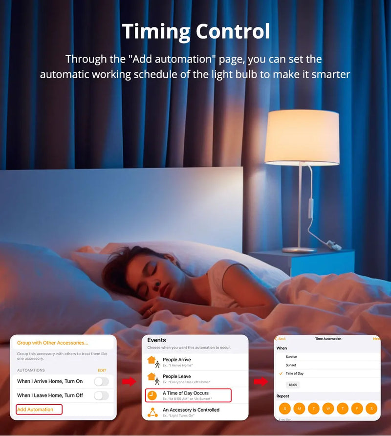 Lâmpada LED inteligente RGBCW E27 de 9W dimerizável Matter sobre Wi-Fi - Zemismart