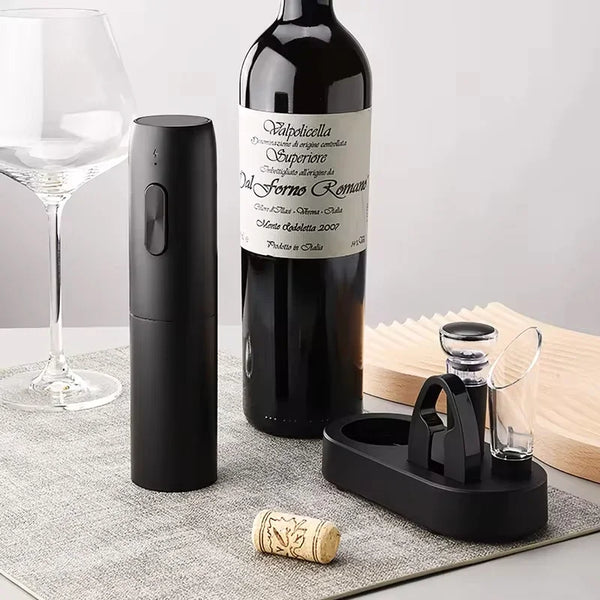 Kit Abridor Elétrico de Vinho Recarregável USB