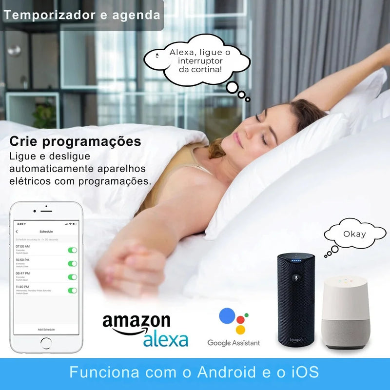 ⁠Interruptor RF e Wi-Fi para persiana de rolo